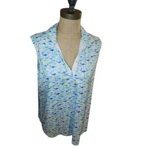Greg Norman Size XL Flamingo Print Ladies Golf Shirt Top Activewear